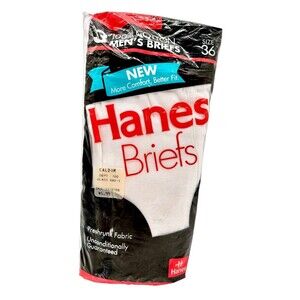 Vintage Hanes Cotton Briefs 3Pk Size 36 1992 NOS